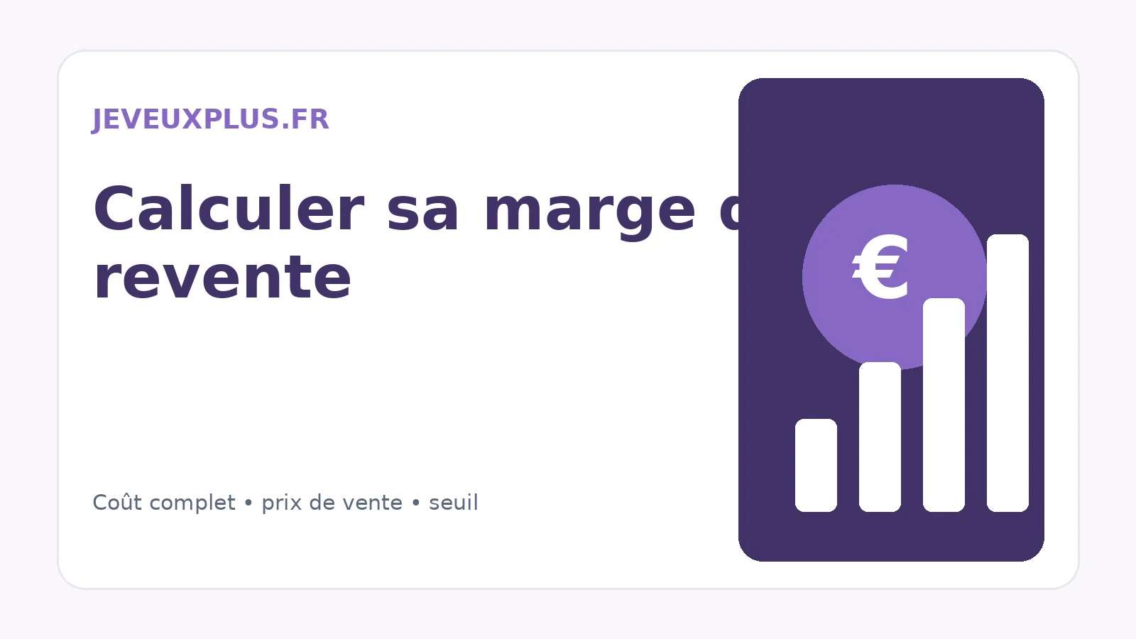 Calcul de marge de revente pour un commerce